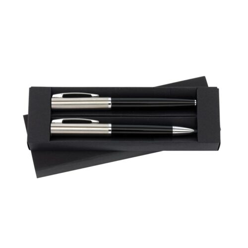 gadget-entreprise-parure-stylos-noir-et-argent