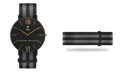 catalogue-cadeaux-comite-d-entreprise-montre-noire-bracelet-tissu