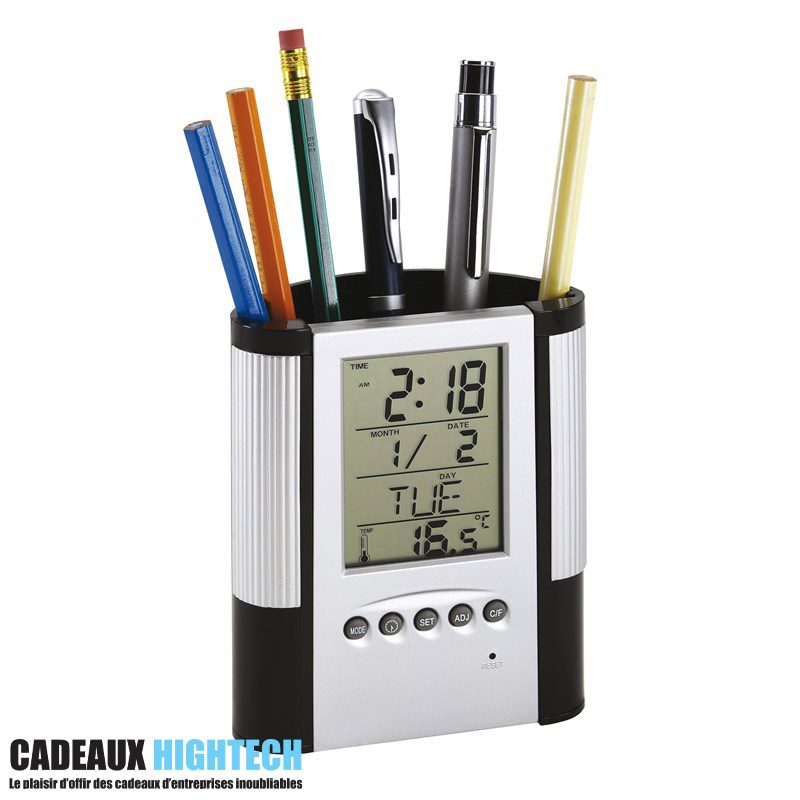 gift-high-tech-christmas-pot-a-pencil-clock-with-logo