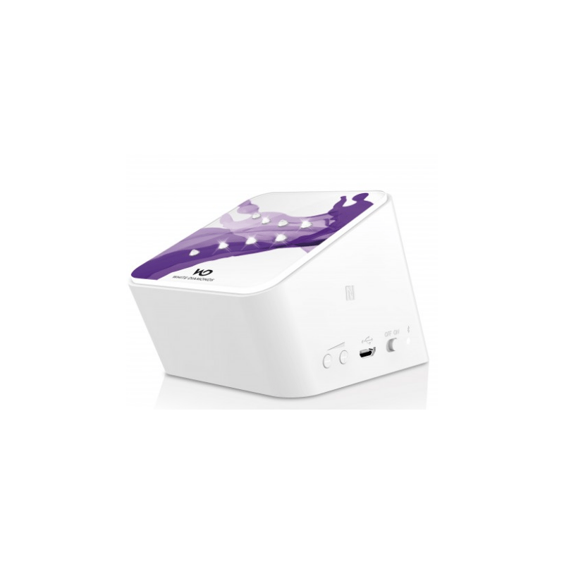 Cadeau logo entreprise - Mini enceinte bluetooth portable blanche