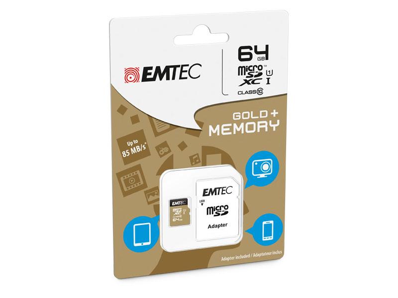 Objet publicitaire - Carte micro SD EMTEC Gold plus 64 Go