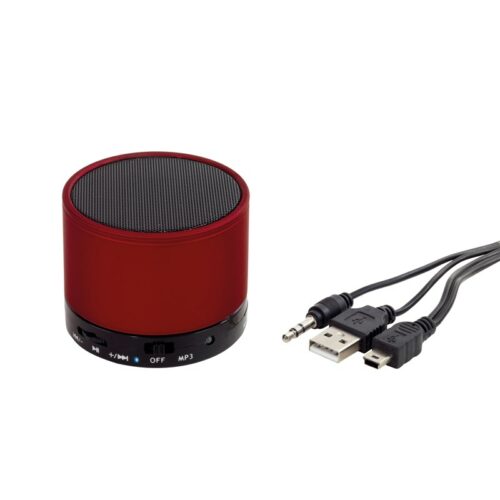 cadeau-collaborateur-enceinte-bluetooth-ronde-rouge