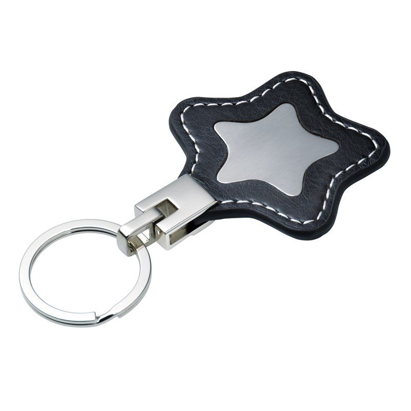 cadeau-collaborateur-porte-cles-etoile-metal-cuir