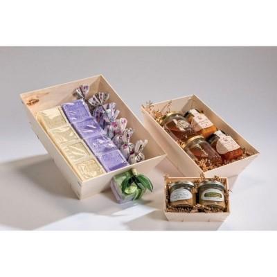 Cadeau ce - Panier coffret cadeau bois naturel personnalisé