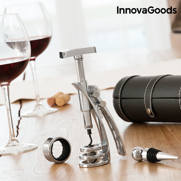 an original corporate gift with a set of wine accessories