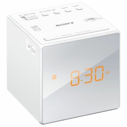 cadeau-CE-radio-reveil-sony-blanc