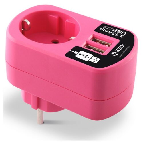 christmas-gift-idea-wall-charger-2usb-pink