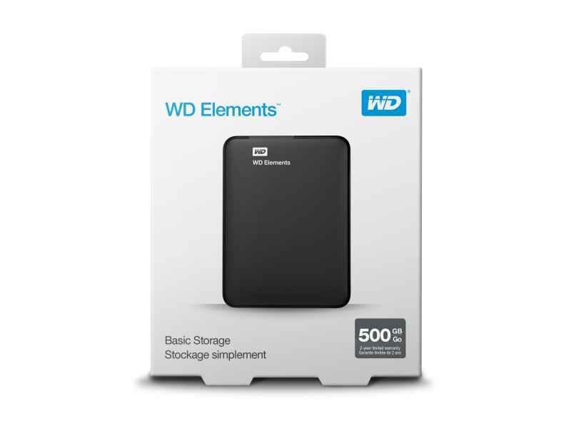 Disque dur externe WD Elements 500Go noir - Cadeaux Et Hightech