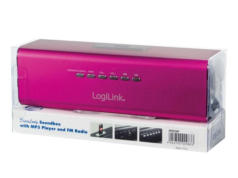 speaker-bluetooth-discolady-logilink-mp3-and-fm-pink-gifts-and-hightech-promotions