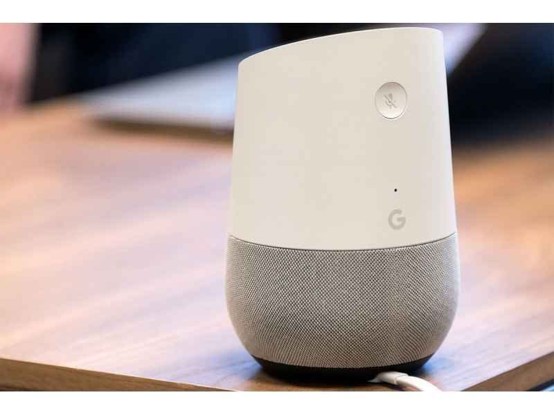 Enceinte intelligente Google Home - Haut-parleur intelligent - Wi-Fi -  blanc (couleur de la grille - tissu d'ardoise)