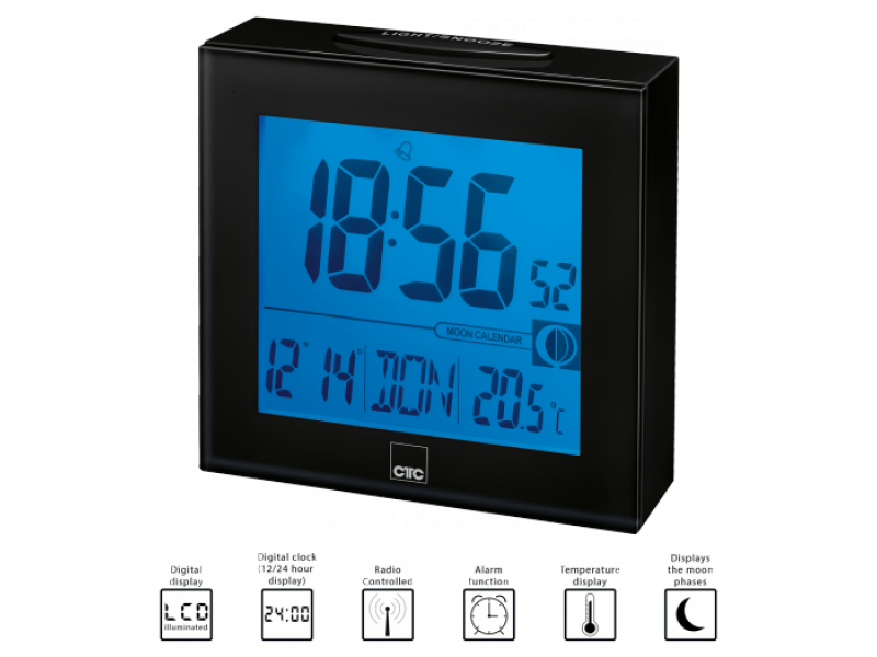 Station météo Radio réveil noir - Cadeaux Et Hightech