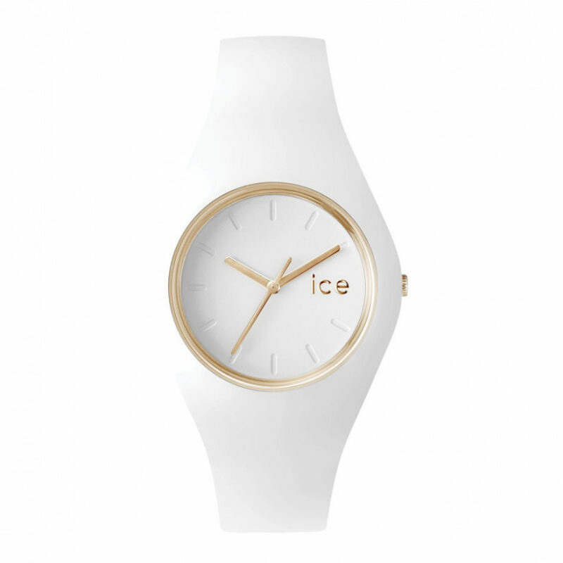 cadeaux-d-affaires-montre-analogique-ice-watch-ice-glam-blanc-et-or
