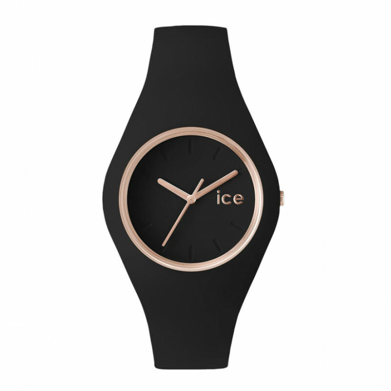 cadeaux-d-affaires-montre-analogique-ice-watch-ice-glam-noir-et-or-rose