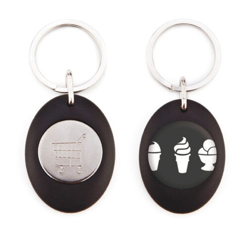 porte-cle-jeton-caddie-noir-badge