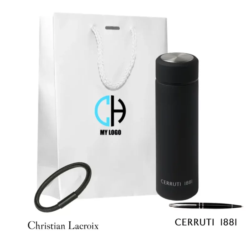 Coffret cadeau entreprise Cerruti 1881 Christian Lacroix thermos