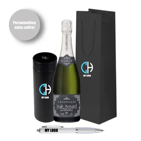 Coffret cadeau entreprise champagne Louis Armand chocolats Weiss