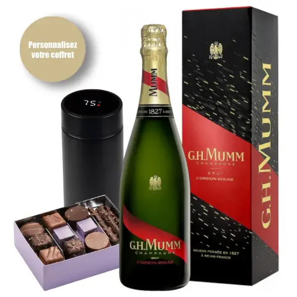 Coffret cadeau entreprise champagne MUMM gourde