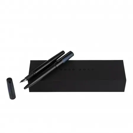 cadeaux-d-affaires-parure-gear-minimal-black-navy-stylo-bille-stylo-plume-hugo-boss