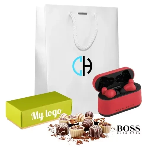 coffret-cadeaux-d-affaires-ecouteurs-hugo-boss-gear-matrix-red