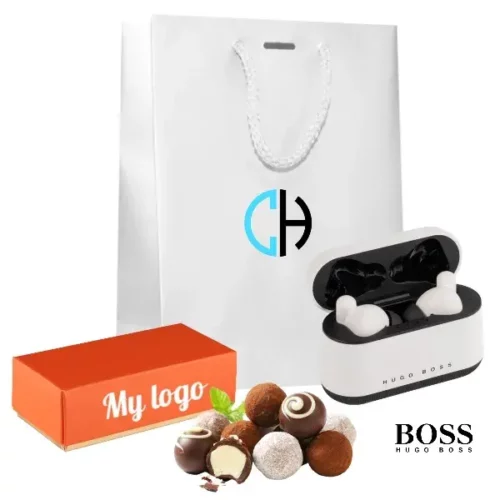 coffret-cadeaux-d-affaires-ecouteurs-hugo-boss-gear-matrix-white