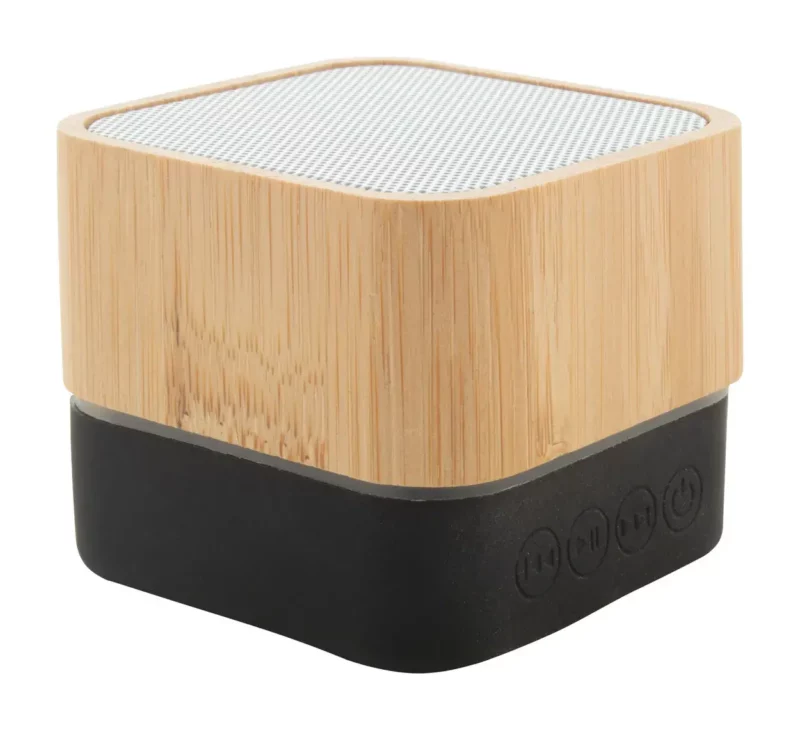 objet-publicitaire-enceinte-bluetooth-boîtier-bambou-partie-inferieur-en-caoutchouc