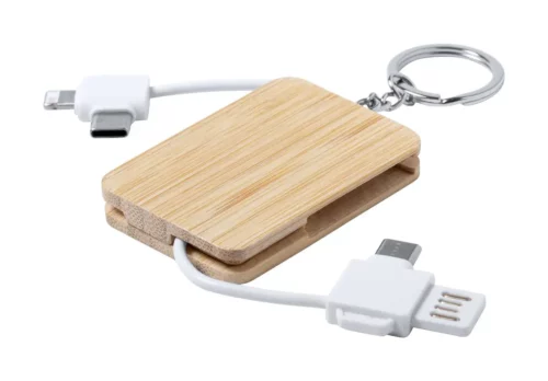 objet-publicitaire-porte-clés-bambou-avec-connecteurs-micro-usb-usb-c-et-lightning