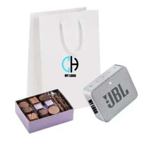 Coffret cadeau entreprise enceinte JBL Go 2 chocolats