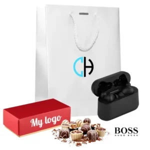   Coffret cadeaux d’affaires écouteurs Hugo Boss Gear Matrix Black