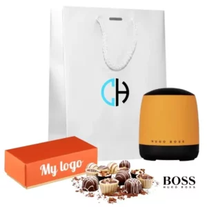    Coffret cadeaux d’affaires enceinte connectée Hugo Boss Gear Matrix Yellow