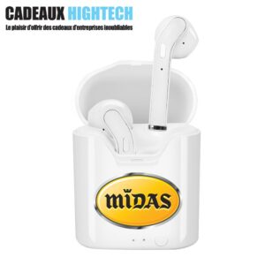 White Bluetooth headset design dock charge