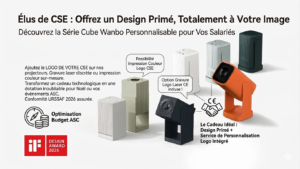 plusieurs videos projecteurs avec des indications de possibilités de logos ou des commentaires sur le process de commande d'un CSE