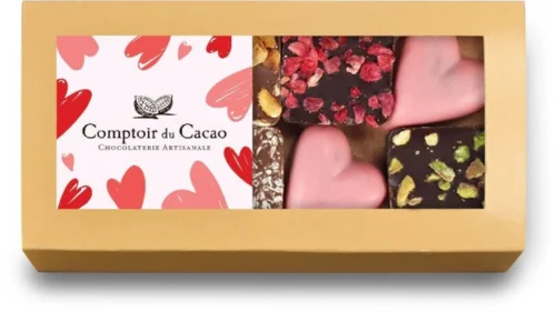 Cadeau CSE : Etui coeur et Assortiment praliné feuilleté 75g — cadeau CSE cadeau entreprise