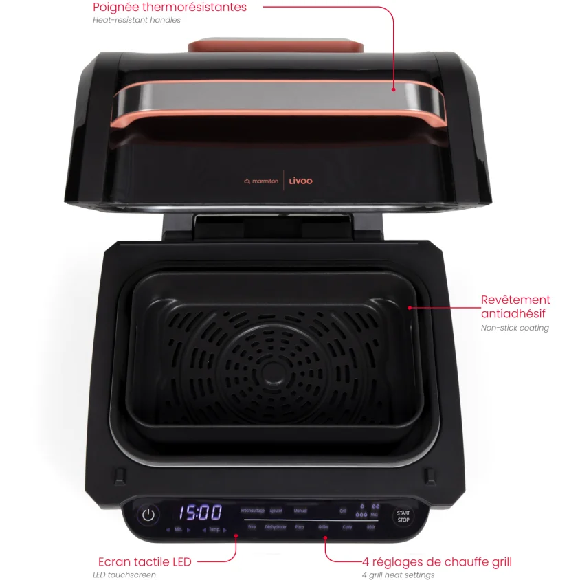 Cadeau CSE : Friteuse sans huile & Grill 6 L – Livoo x Marmiton — vue 3 — cadeau entreprise