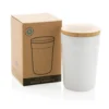 Cadeau CSE : Mug 300ml en PP recyclé GRS avec couvercle en bambou — cadeau CSE cadeau entreprise