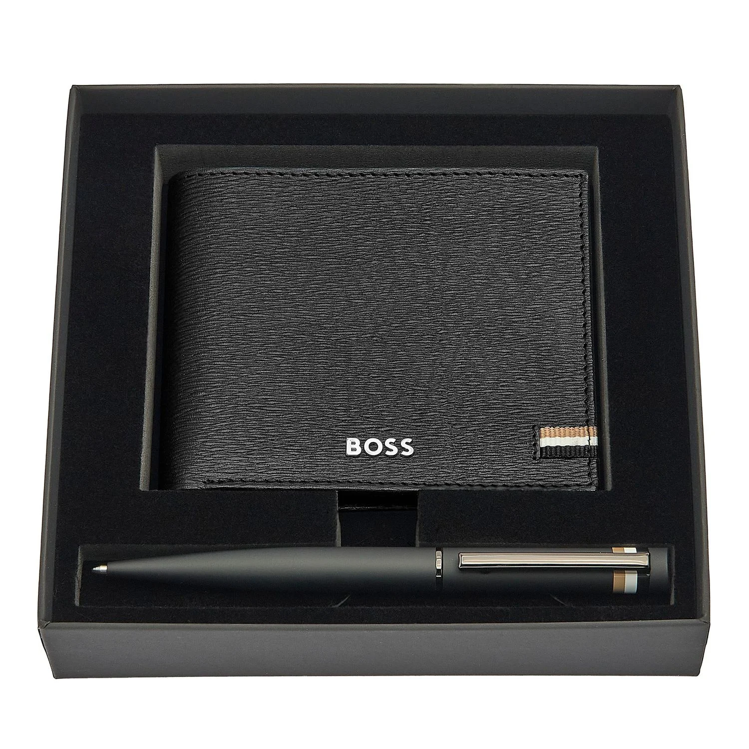 Cadeau CSE : Parure HUGO BOSS Black (stylo bille & portefeuille) — cadeau CSE cadeau entreprise
