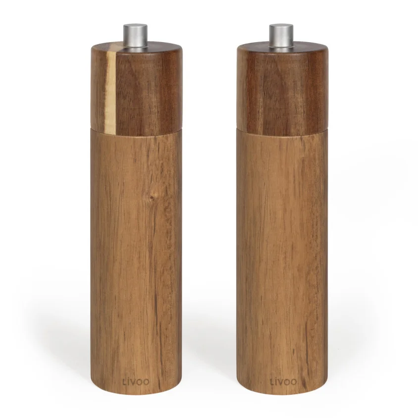 Cadeau CSE : Set de 2 moulins sel et poivre manuels — vue 1 — cadeau entreprise