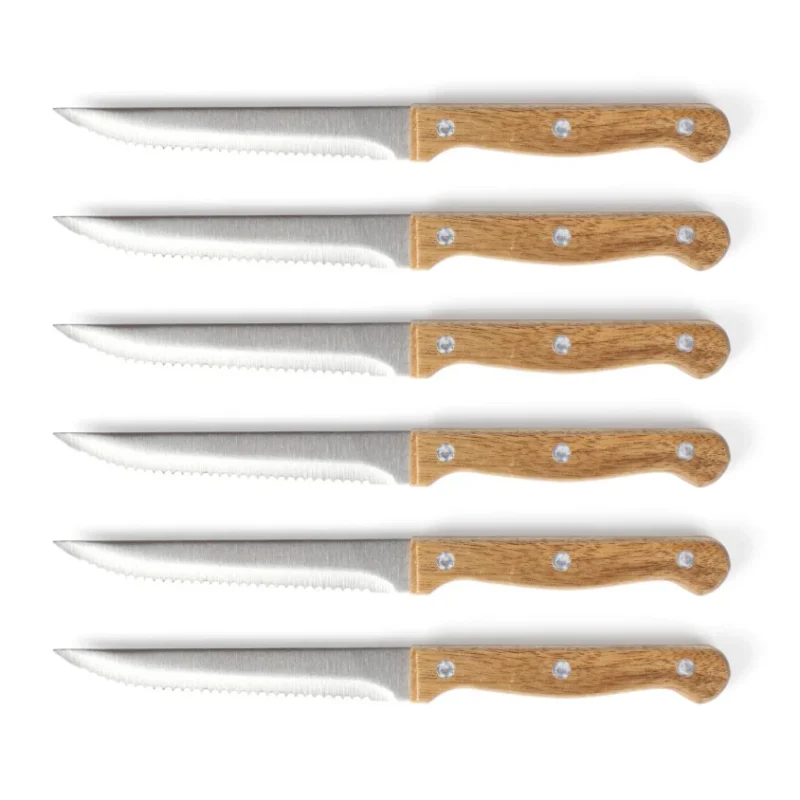 Cadeau CSE : Set de 6 couteaux à steak avec support — vue 2 — cadeau entreprise