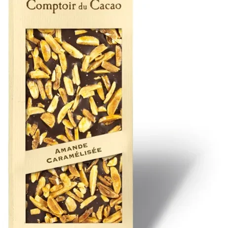 Cadeau CSE : Tablette Amande caramélisée noir 90g — cadeau CSE cadeau entreprise