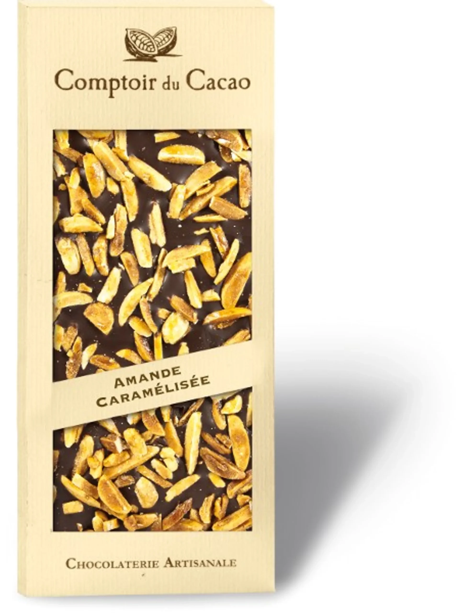 Cadeau CSE : Tablette Amande caramélisée noir 90g — vue 1 — cadeau entreprise