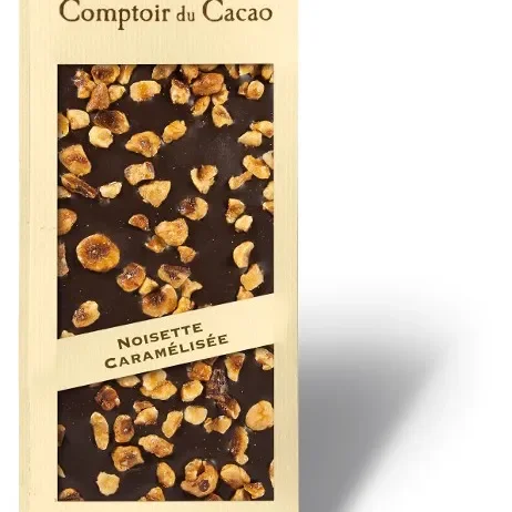 Cadeau CSE : Tablette Noisettes caramélisées noir 90g — cadeau CSE cadeau entreprise