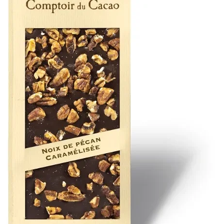 Cadeau CSE : Tablette Noix de Pécan caramélisée noir 90g — cadeau CSE cadeau entreprise