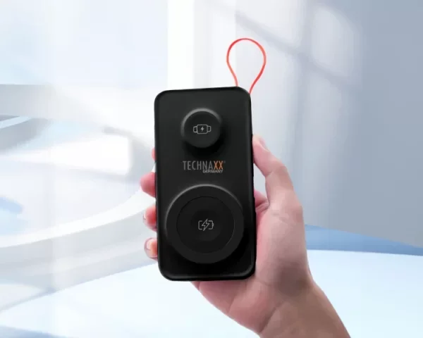 Cadeau CSE : Technaxx Powerbank 10000 mAh 3-in-1 wireless fast charg — vue 3 — cadeau entreprise