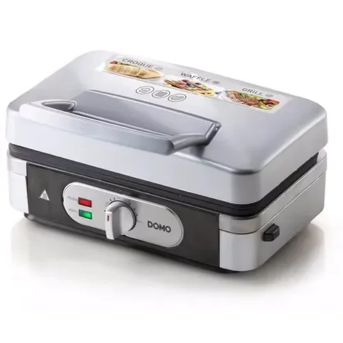 DOMO Appareil 3-en-1 Gaufres Croques Grill 1000W – Cadeau CSE — cadeau CSE cadeau entreprise