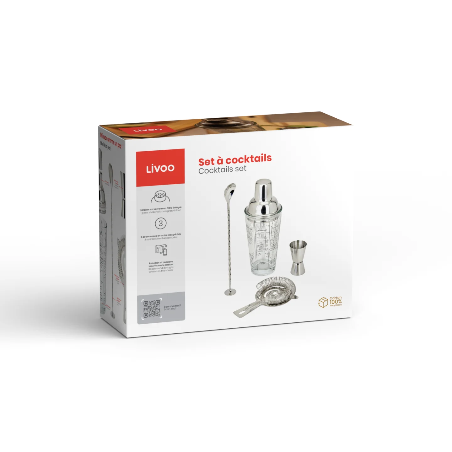 Set à Cocktails Inox – Cadeau CSE Idéal Soirées | DeltaBrands — vue 2 — cadeau entreprise