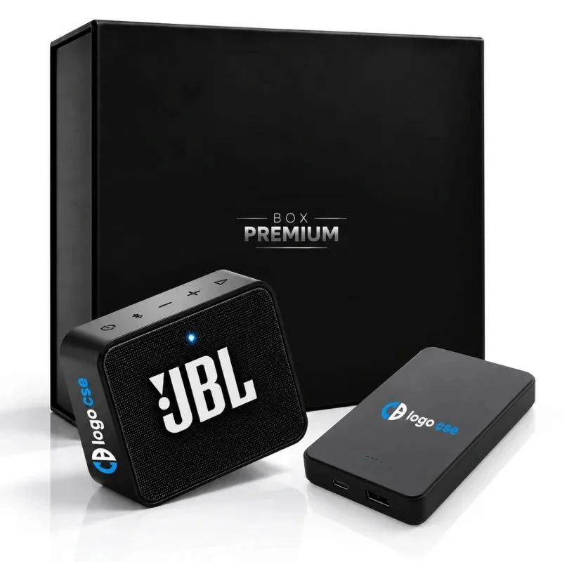 Box Premium Énergie Enceinte JBL Powerbank 10 000 mAh – Cadeau CSE — cadeau entreprise B2B