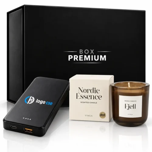 Box Premium Energy & Nordic – Cadeau CSE Power Bank & Bougie — cadeau entreprise B2B